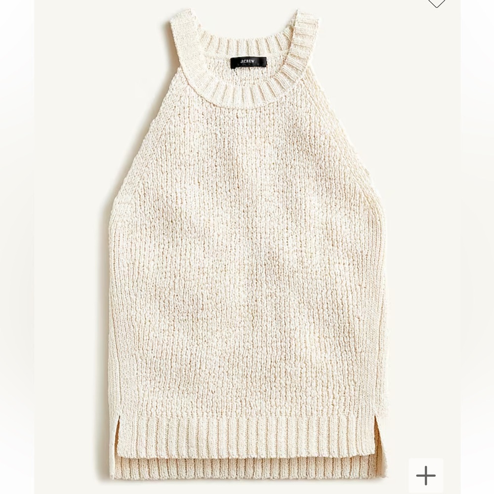 J.Crew High Neck Sweater Tank in Ecru